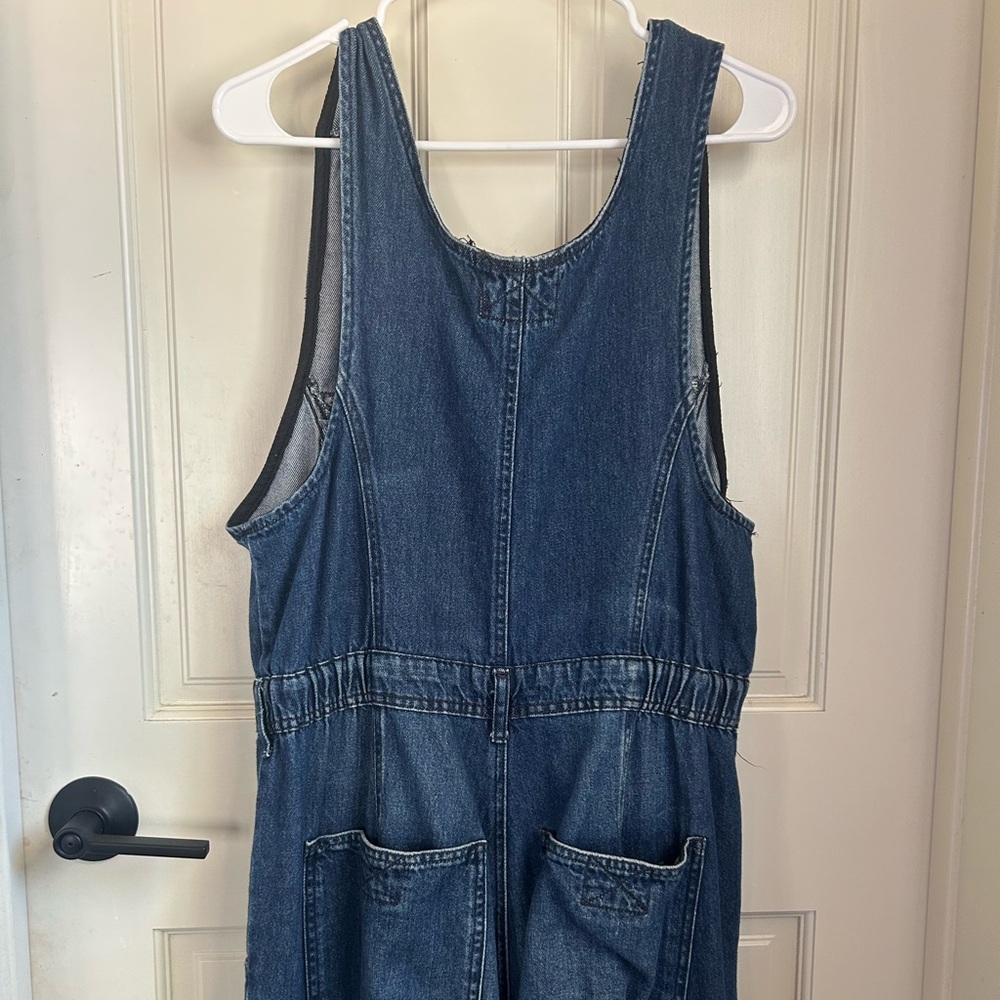 Free People Blue Denim Zip-Front Jumpsuit - Picture 3 of 4